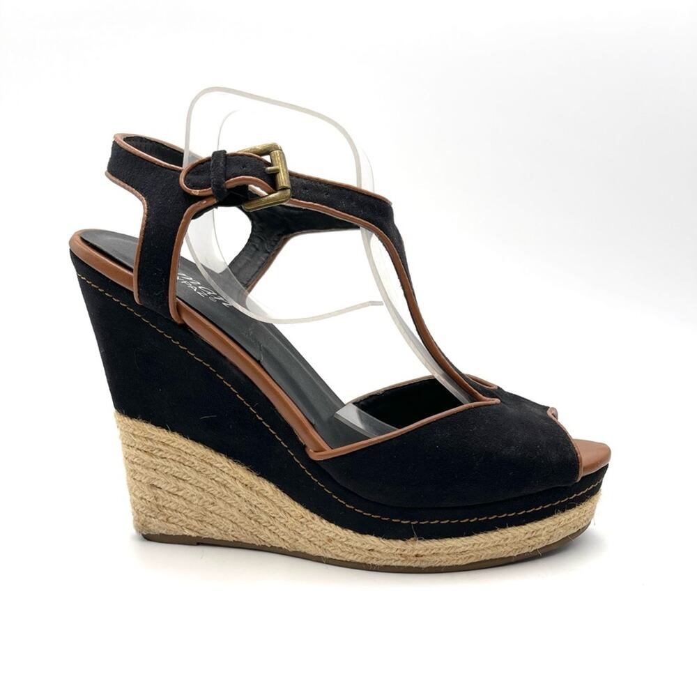 MARYPAZ WOMAN black & brown wedges espadrilles size 10